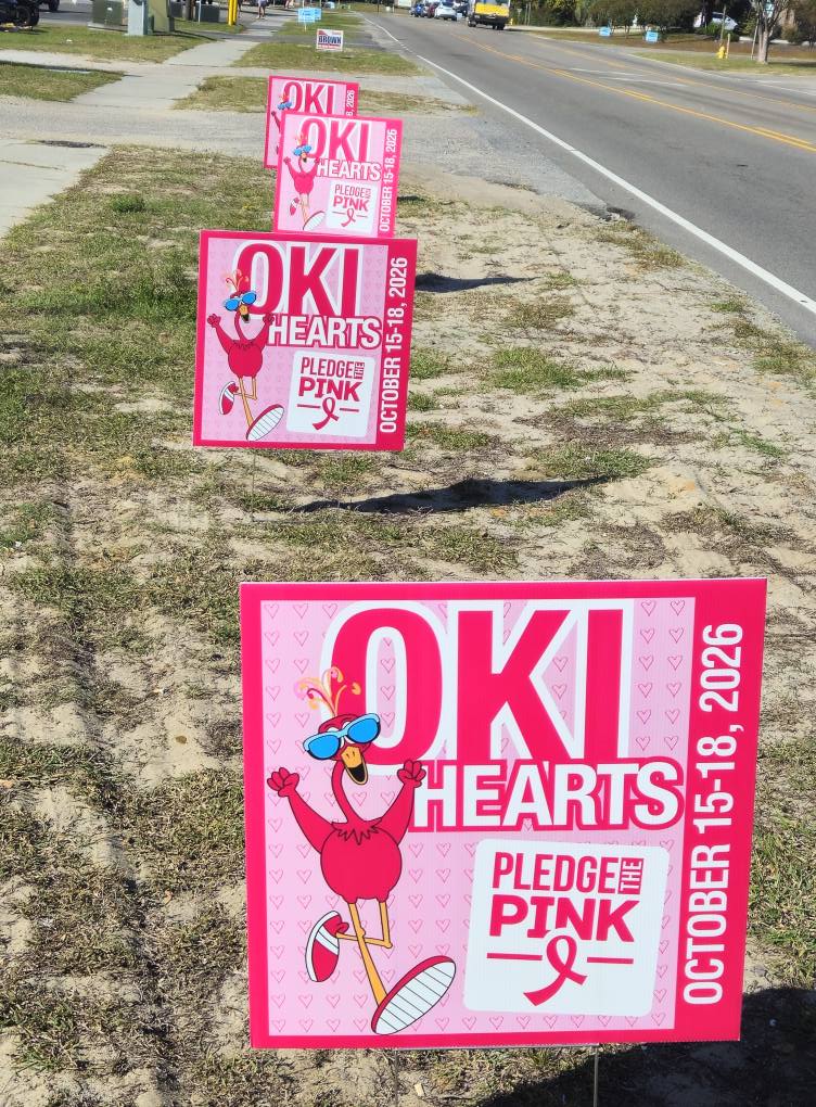 OKI loves PTP Sign – PledgeThePink
